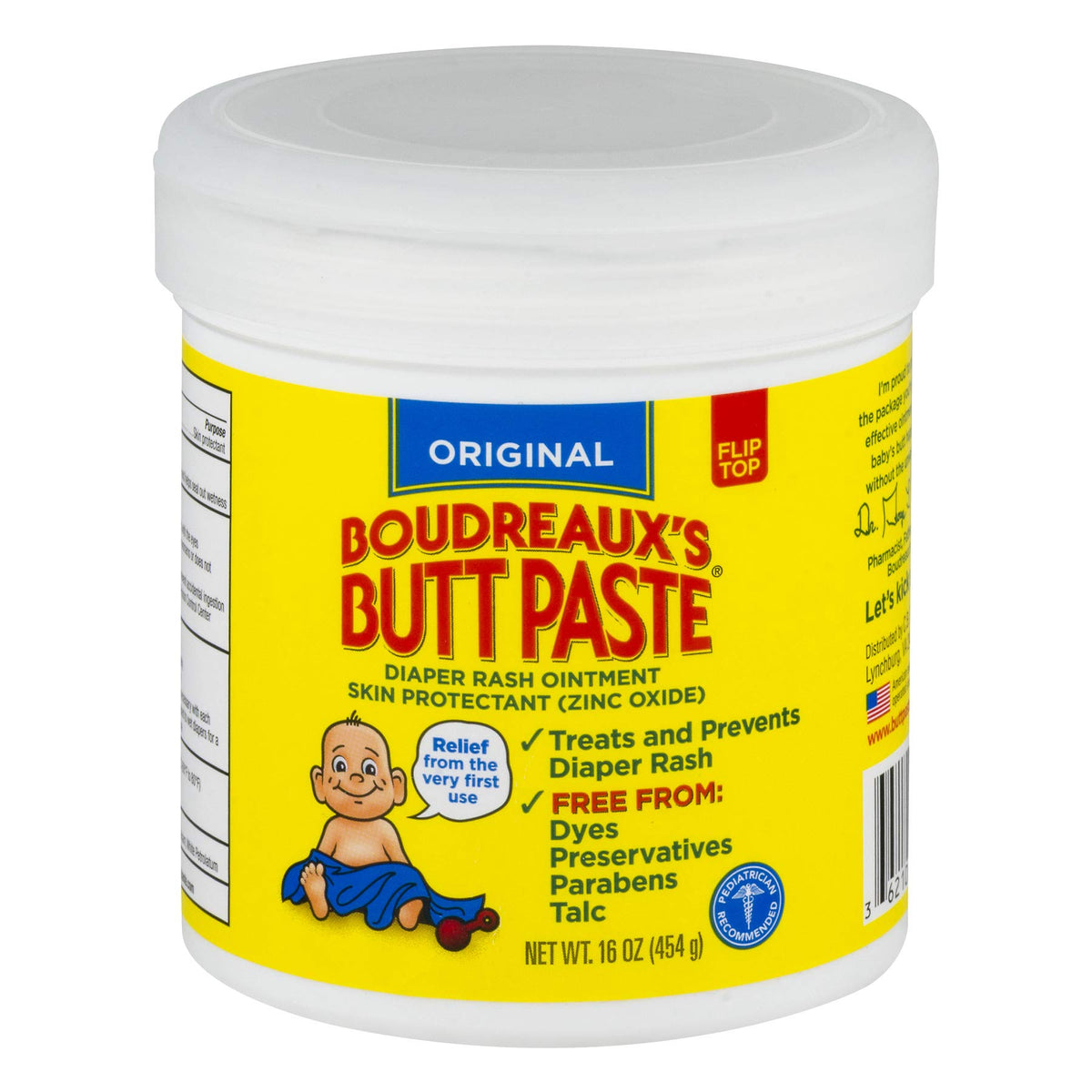 Boudreaux'S Butt Paste Original Diaper Rash Cream, 16 Oz - Baby Ointment By Cardinal Health