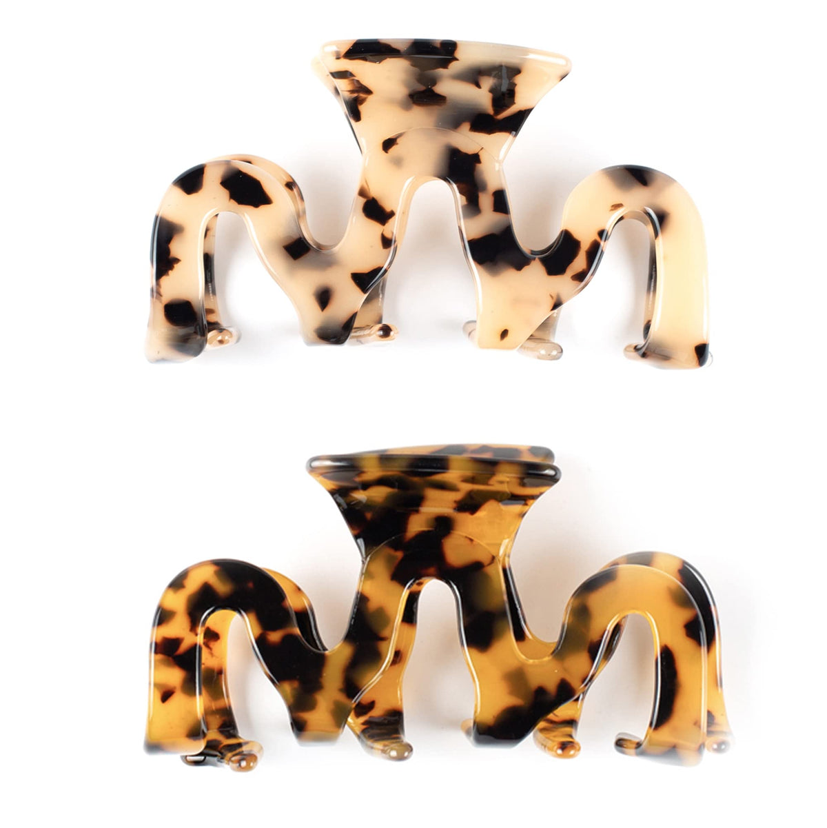 Textention Large Hair Claw Clips - Tortoise Shell Celluloid Jaw Hair Clips for Women (2 Pack)