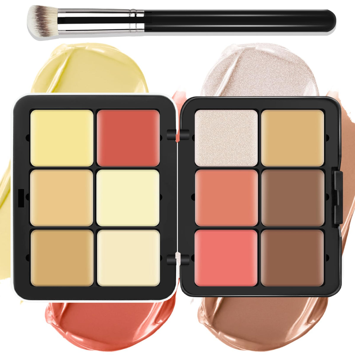 Lsxia 12 Colors Multi-Functional Makeup Palette - Blush, Contour, Concealer, Highlighter, Waterproof