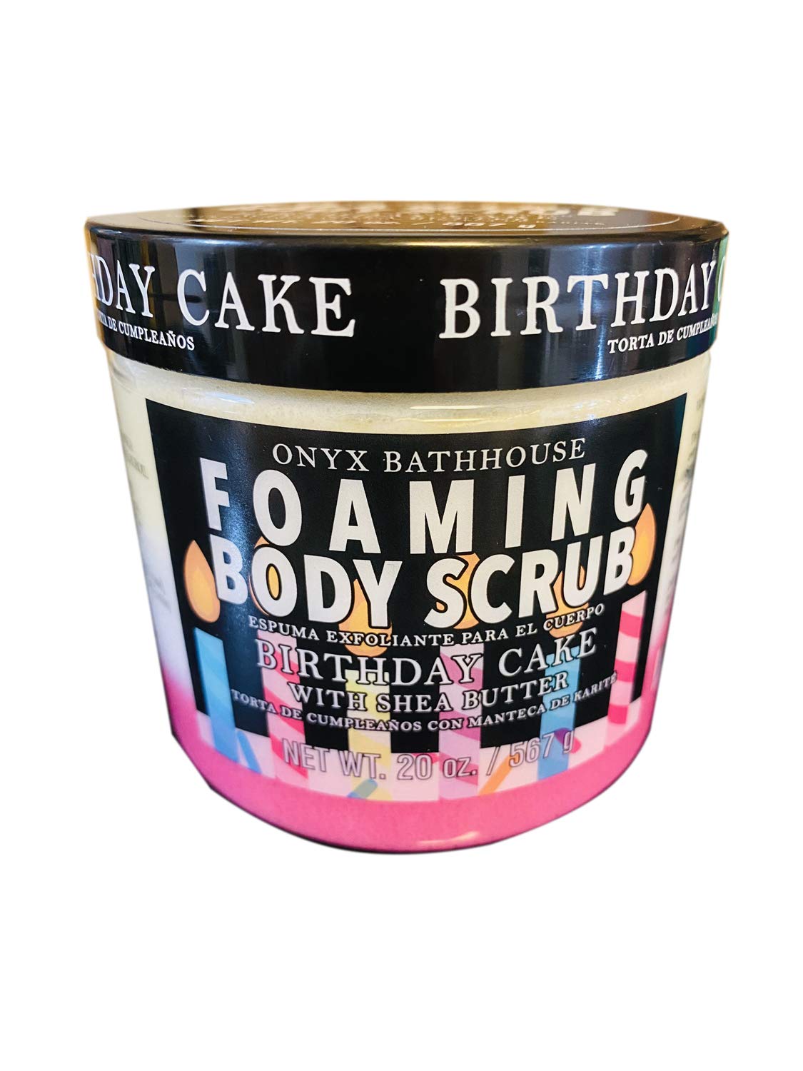 Onyx Bath House Birthday Cake Foaming Bath Scrub 20 Oz - Exfoliating Shea Butter Body Scrub