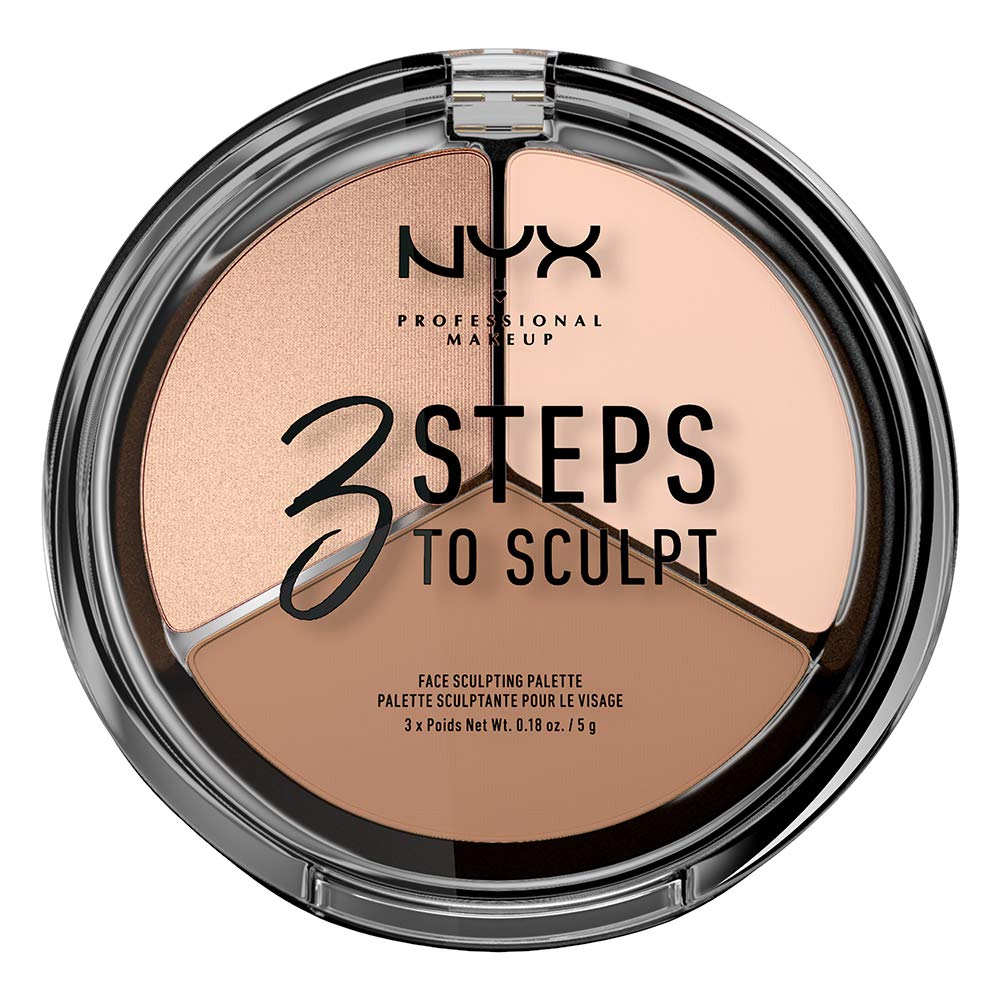 Nyx Professional Makeup 3 Steps To Sculpt Face Contour Palette - Fair, 0.54 Oz