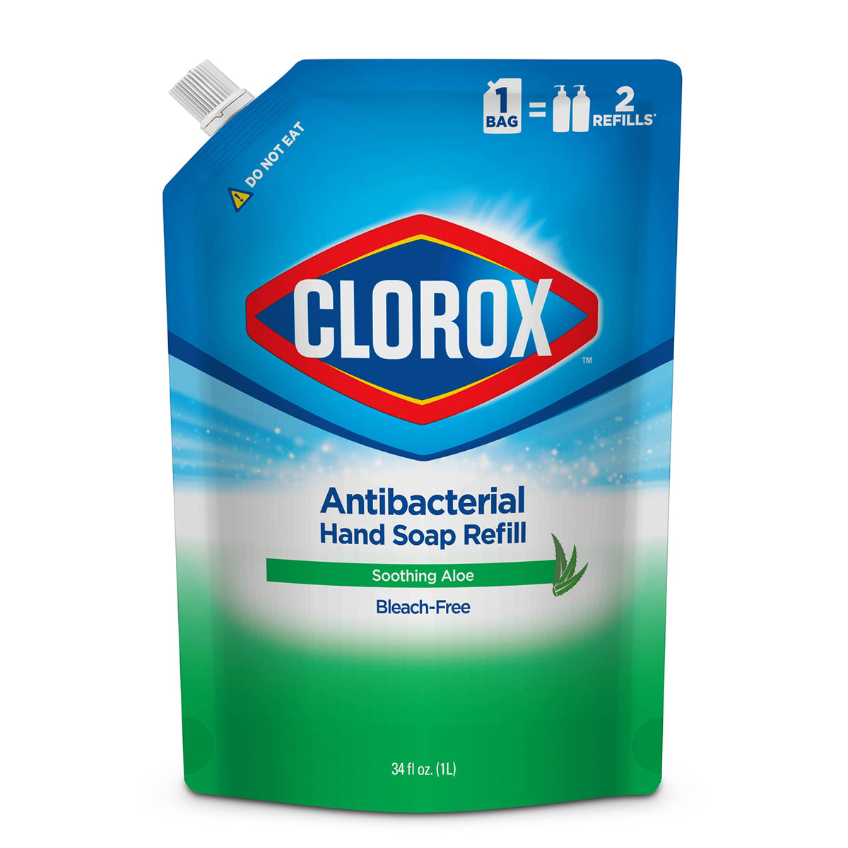 Clorox Antibacterial Liquid Hand Soap Refill, Soothing Aloe, 34 Fl Oz - Kills Germs & Bacteria