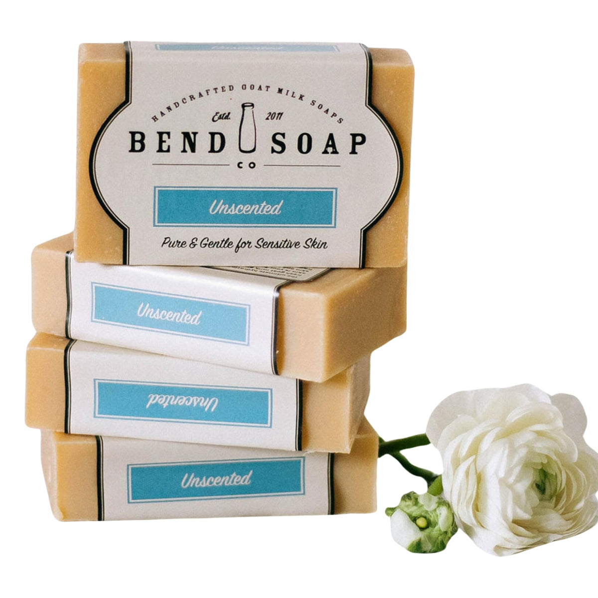 Bend Soap Company Goat Milk Soap for Dry Skin Relief, Unscented, 18 Oz, Pack of 4