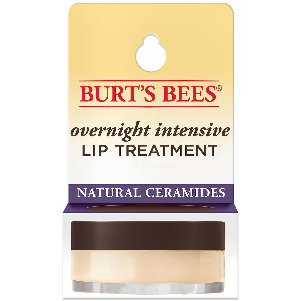 Burts Bees Overnight Intensive Lip Treatment  025 oz  Moisturizing  Restorative  Reduces Fine Lines  Vitamin E  Ceramides Oil