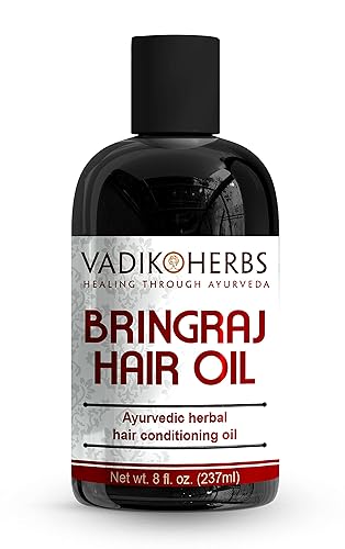 Vadik Herbs Bringraj Hair Growth Oil with Rosemary - 8 oz for Thinning Hair & Beard Growth