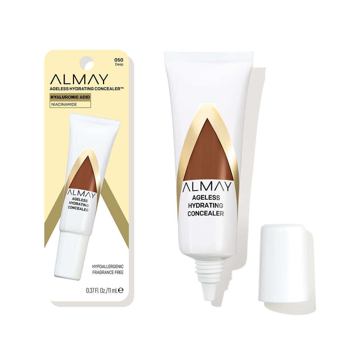 Almay Anti-Aging Concealer With Hyaluronic Acid & Vitamin C, 050 Deep, 0.37 Fl Oz