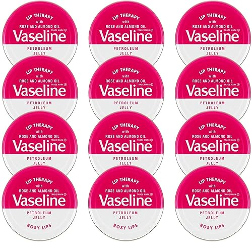 Vaseline Lip Balm 20G/0.705Oz Pack Of 12 - Rosy Lips Moisturizing Lip Care