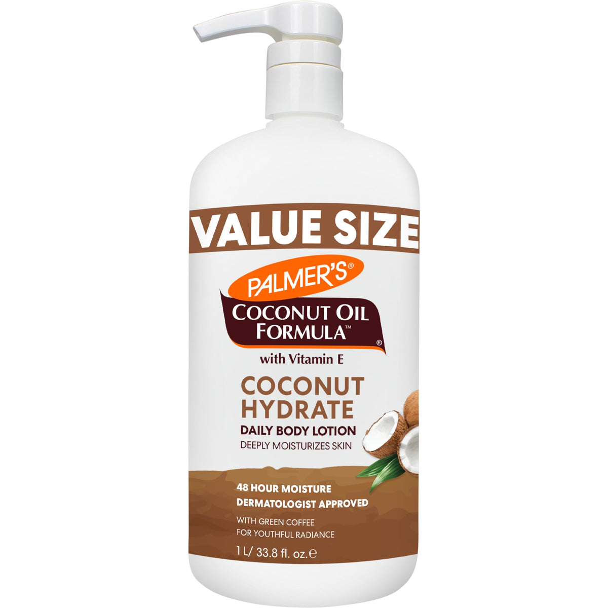 Palmer'S Coconut Oil Body Lotion, 33.8 Fl Oz - Moisturizer With Green Coffee & Vitamin E