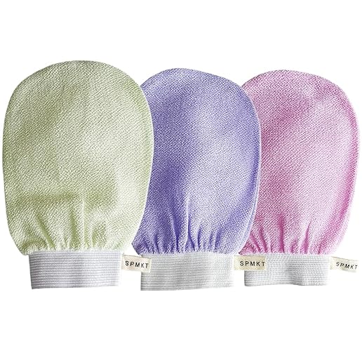 Spmktbozai Exfoliating Glove Set, 3Pcs Korean Mitts For Keratosis Pilaris & Tanning