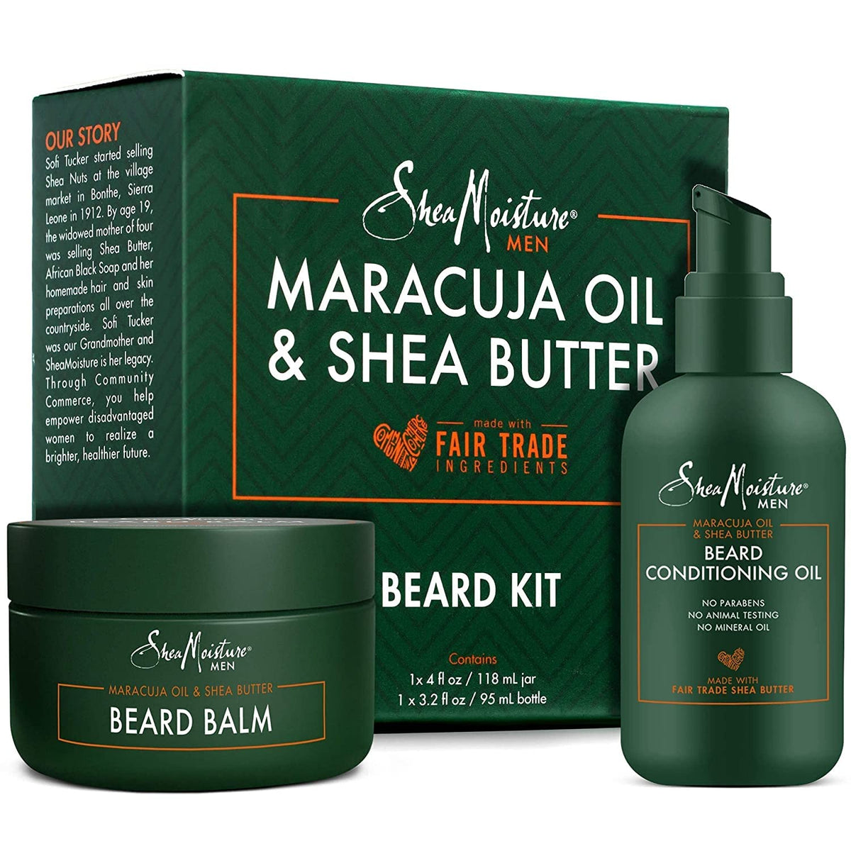 Sheamoisture Beard Care Gift Set - Beard Oil & Balm With Essential Oils, 2 Piece Set