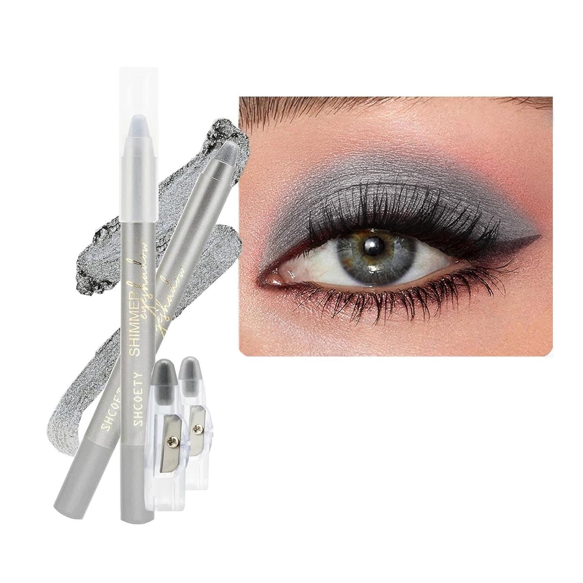 Daeuwiutr Gray Eyeshadow Stick - Waterproof Shimmer Creamy Makeup, Long Lasting #1 Dark Gray