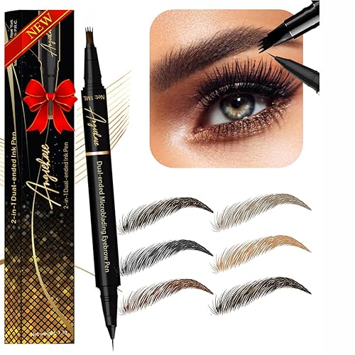 ANGIEHAIE Soft Brown Eyebrow Pencil - Dual-Ended Microblading & Waterproof 2-in-1 Makeup