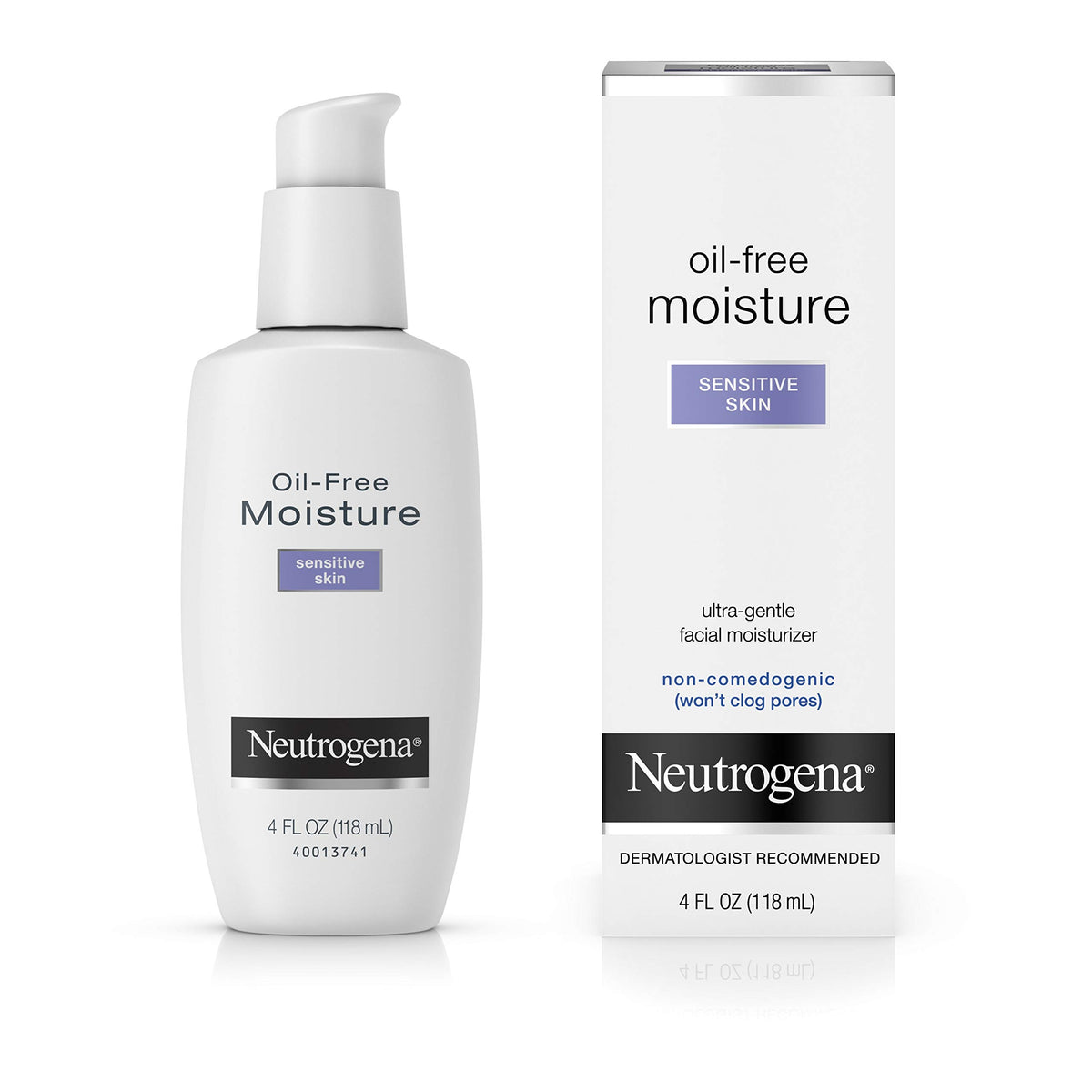 Neutrogena Oil-Free Moisture Face Moisturizer For Sensitive Skin, 4 Fl. Oz, Fast Absorbing