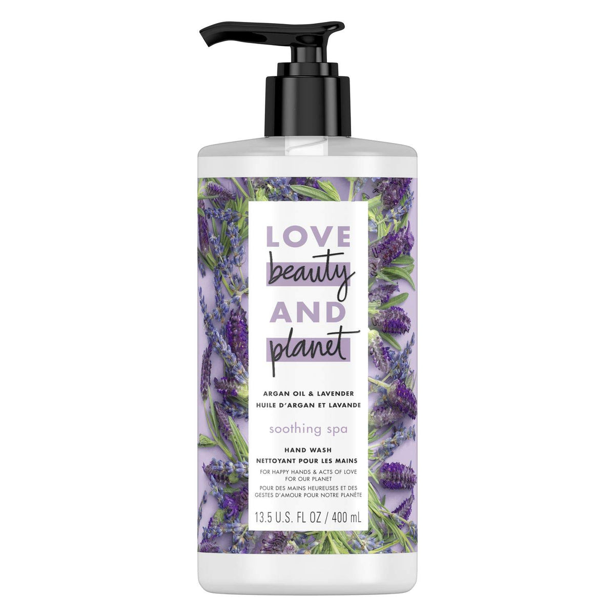 Love Beauty And Planet Argan Oil & Lavender Spa Hand Wash, 13.5 Fl Oz, Soothing Formula