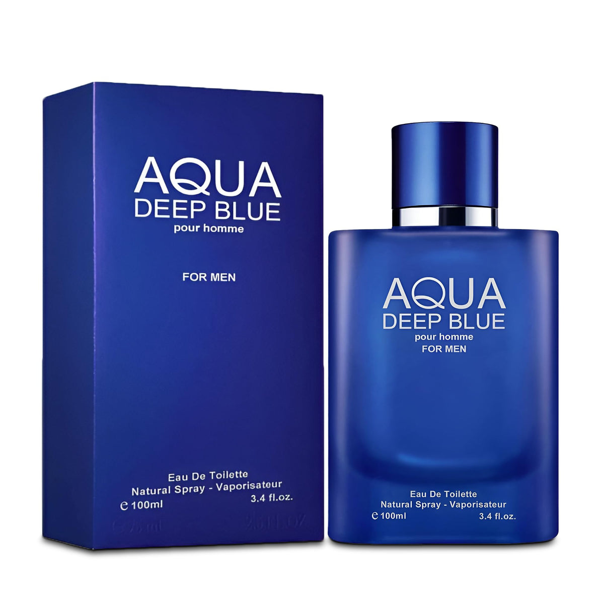 A Center Aqua Deep Blue Cologne For Men - Classic Eau De Toilette, 3.4 Fl Oz