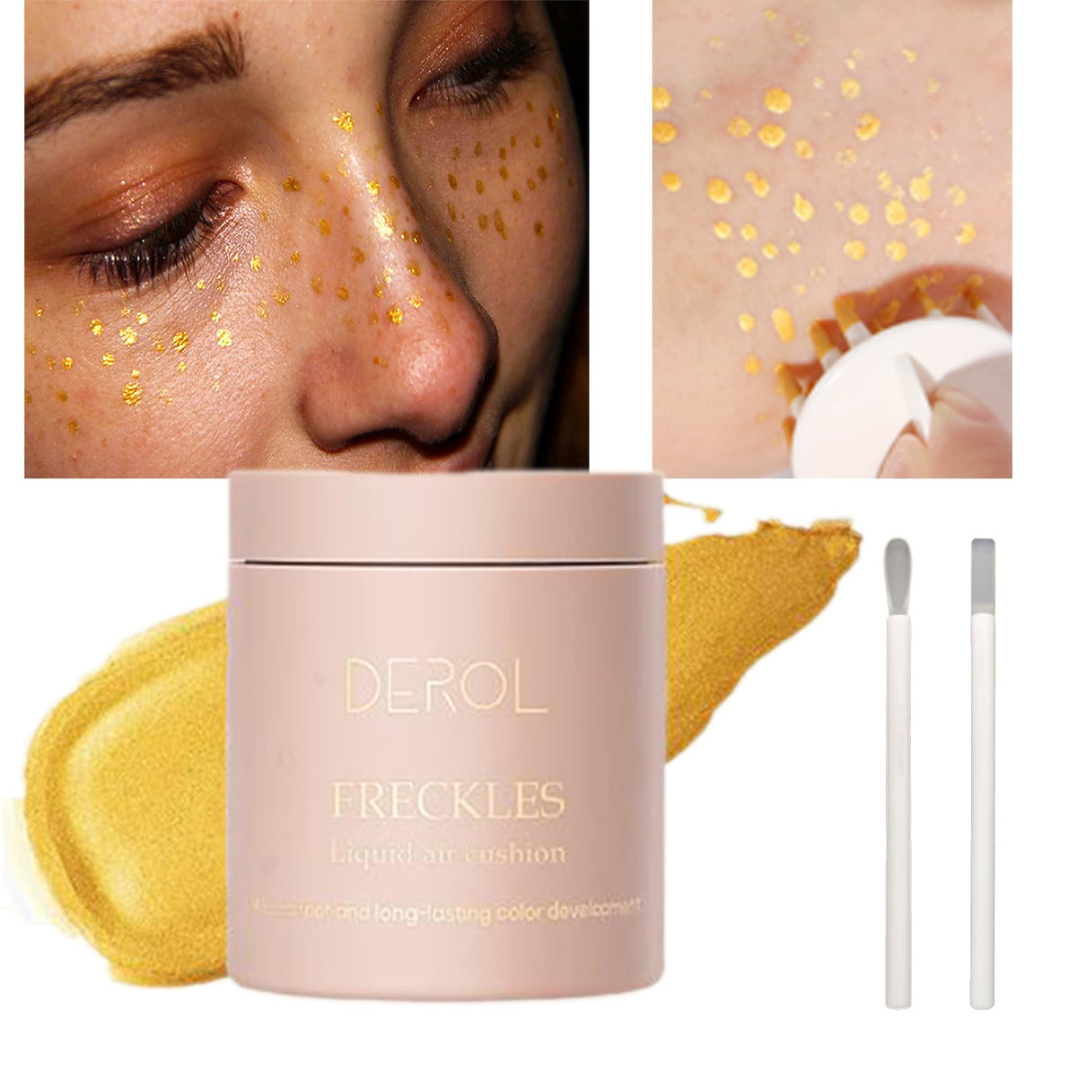 Selenetenderaes Freckle Pencil - Gold Glitter Face Makeup, Sweatproof & Long Lasting