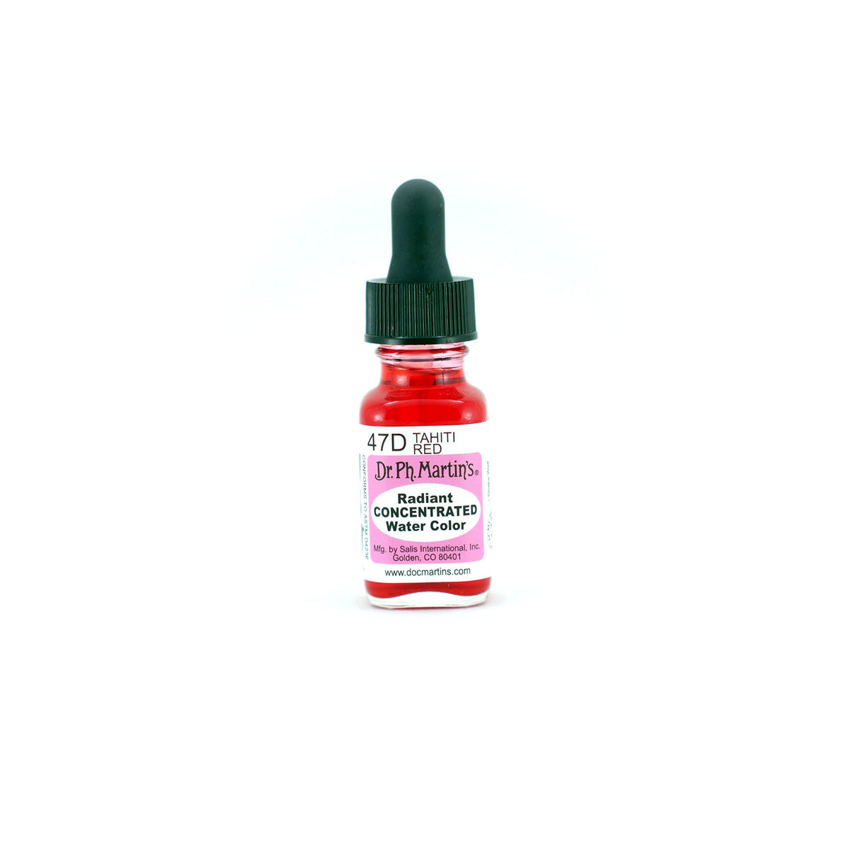 Dr. Ph. Martin'S Radiant Water Color 0.5 Oz - Tahiti Red (47D) - Vibrant Art Supplies