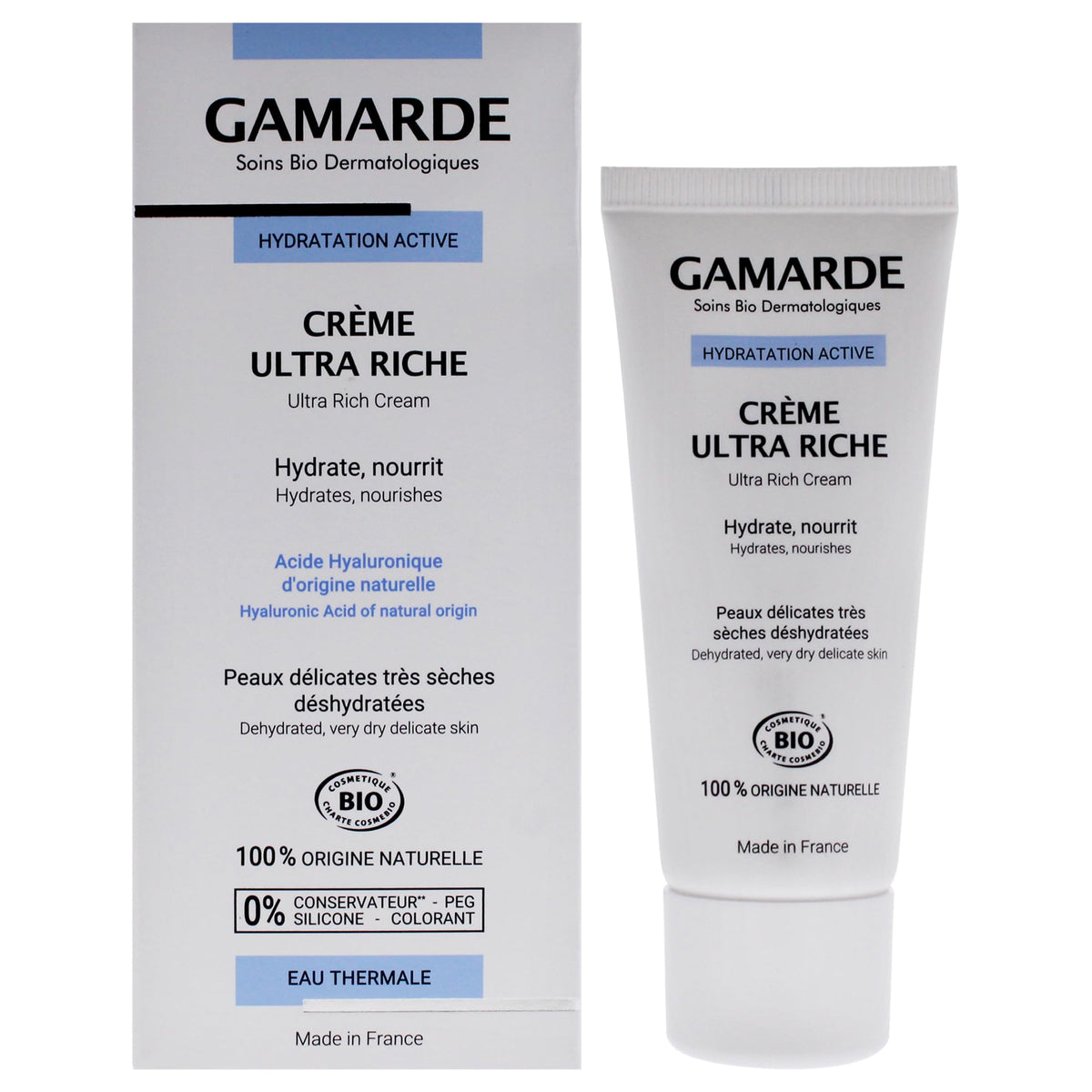 Gamarde Ultra Rich Cream - Moisturizer With Hyaluronic Acid & Shea Butter For Dry Skin, 1.35 Fl Oz