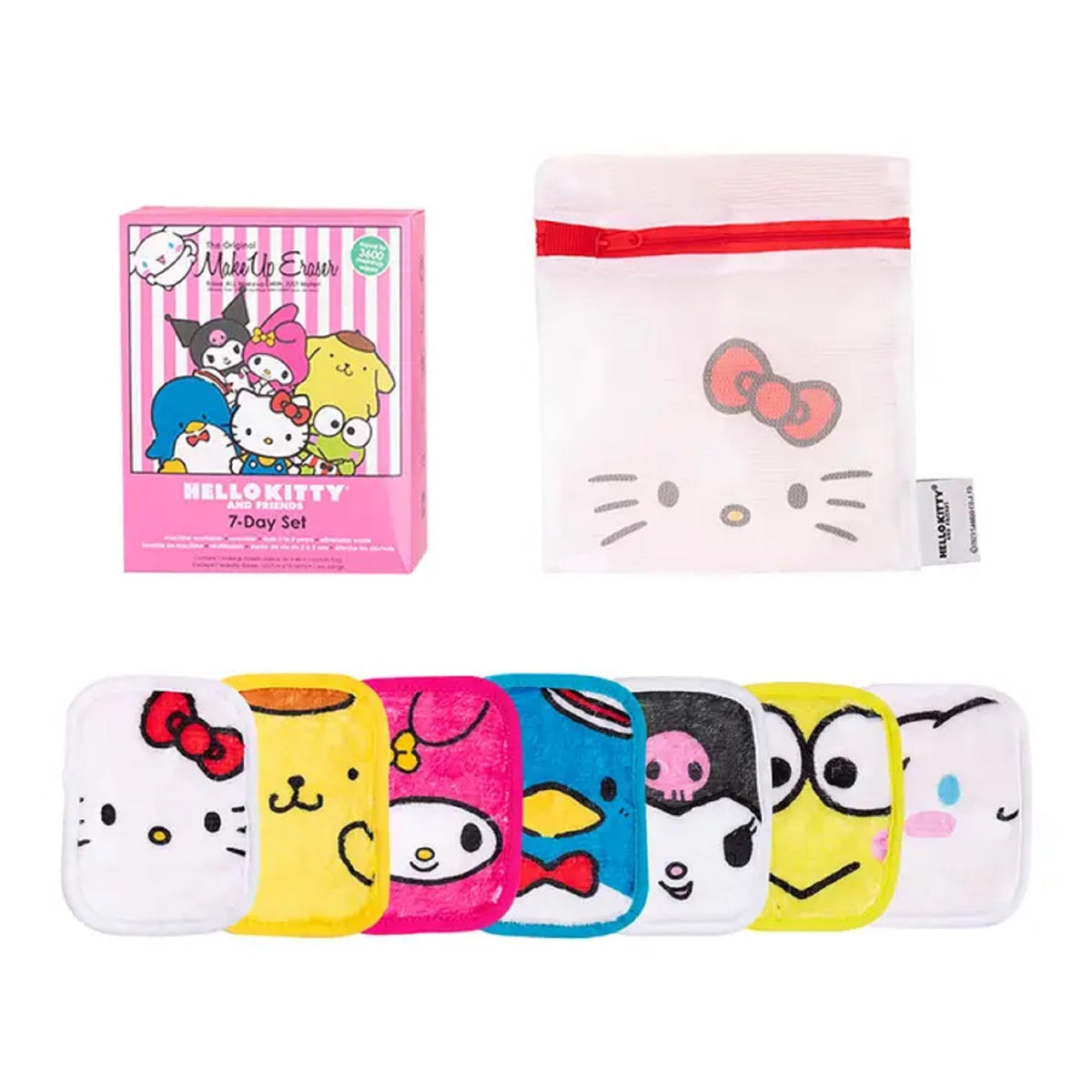 Makeup Eraser 7-Day Set - Erase All Makeup With Water, Hello Kitty & Friends, 7Ct.