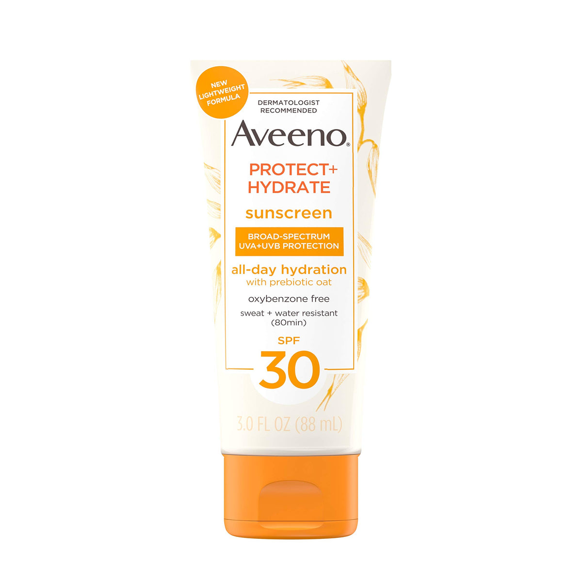 Aveeno Protect + Hydrate Sunscreen Lotion Spf 30, Paraben-Free, Oil-Free, 3 Fl Oz