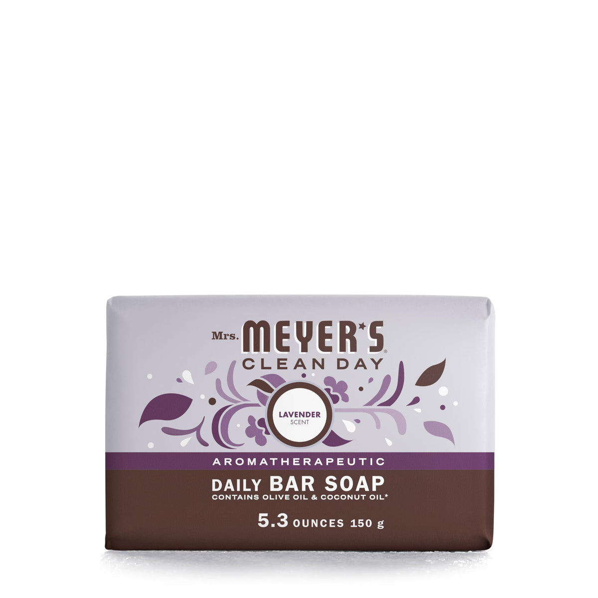 Mrs. Meyer'S Clean Day Lavender Bar Soap, 5.3 Oz - Body Wash & Hand Soap With Essential Oils