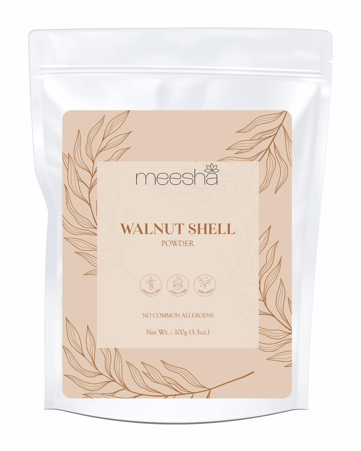 Walnut Shell Powder By Meesha | 3.5 Oz Natural Exfoliant For Glowing Skin & Diy Scrubs