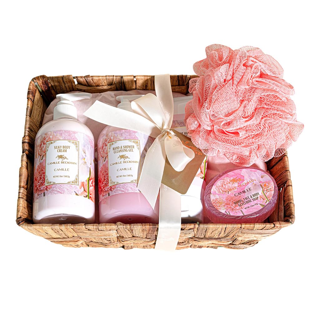 Camille Beckman Essentials Gift Basket | Glycerine Hand Therapy, Body Cream, Soap & Gel