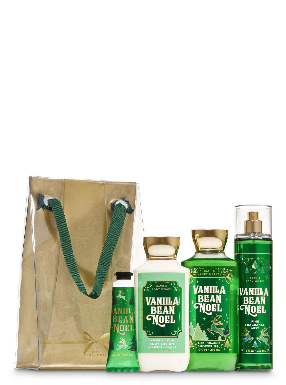 Bath & Body Works Vanilla Bean Noel Gift Bag - Holiday Gift Set For Home & Body Care