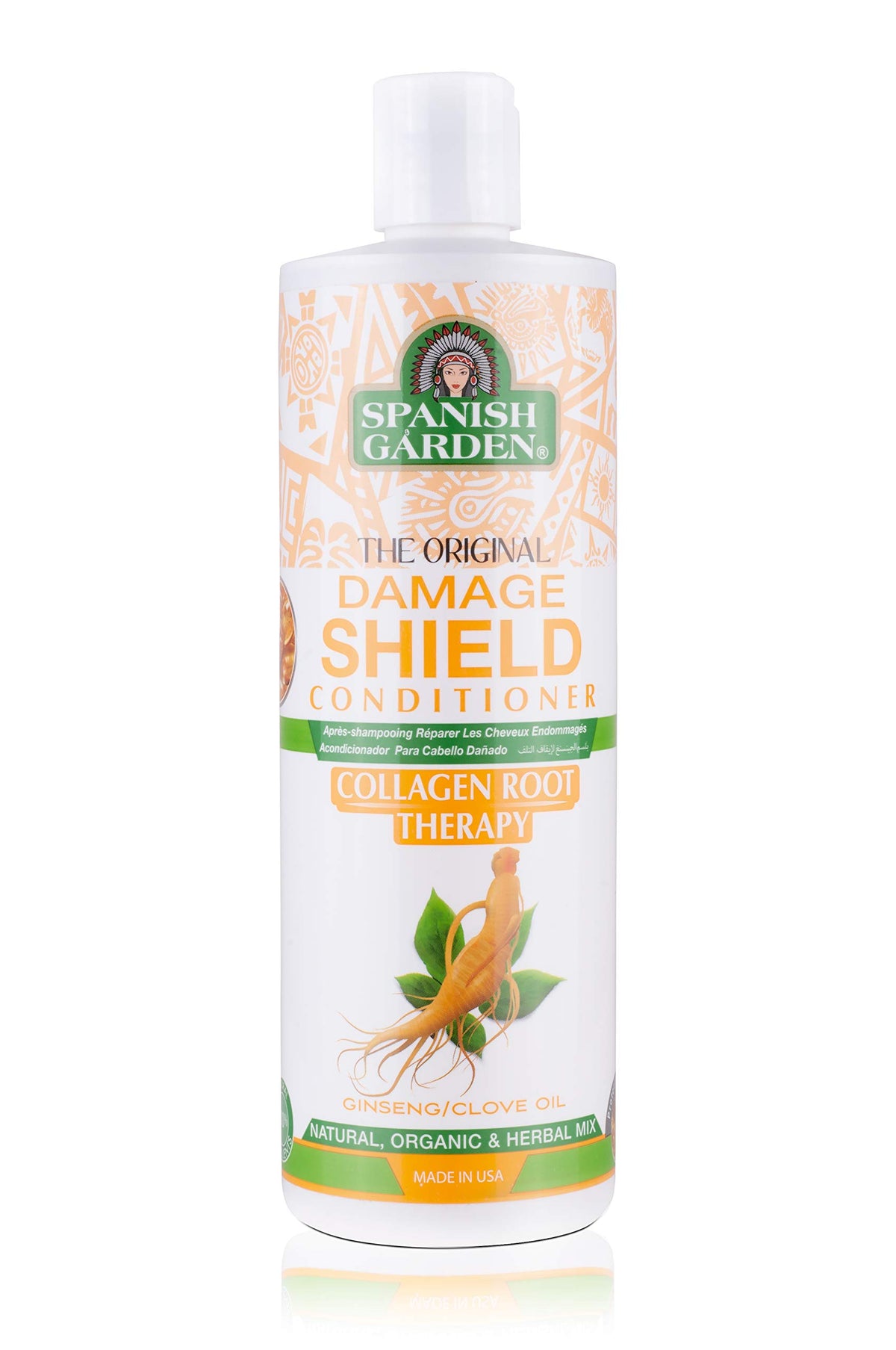 Spanish Garden Damage Shield Conditioner, Collagen Therapy With Organic Oils For Weak Hair, 16 Oz