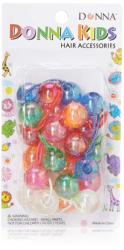 Donna Karan Donna Collection Kids Ponytail Balls, Assorted, 12 Count - Fun Hair Accessories