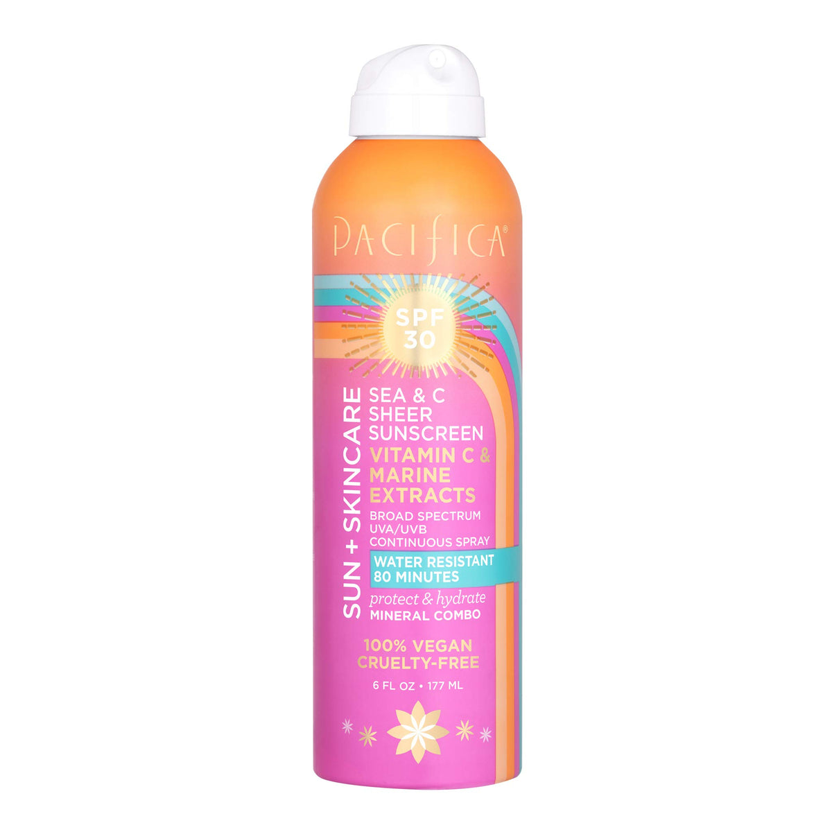 Pacifica Beauty Sea & C Mineral Spf 30 Sunscreen, Water Resistant, Vegan, 6 Fl Oz