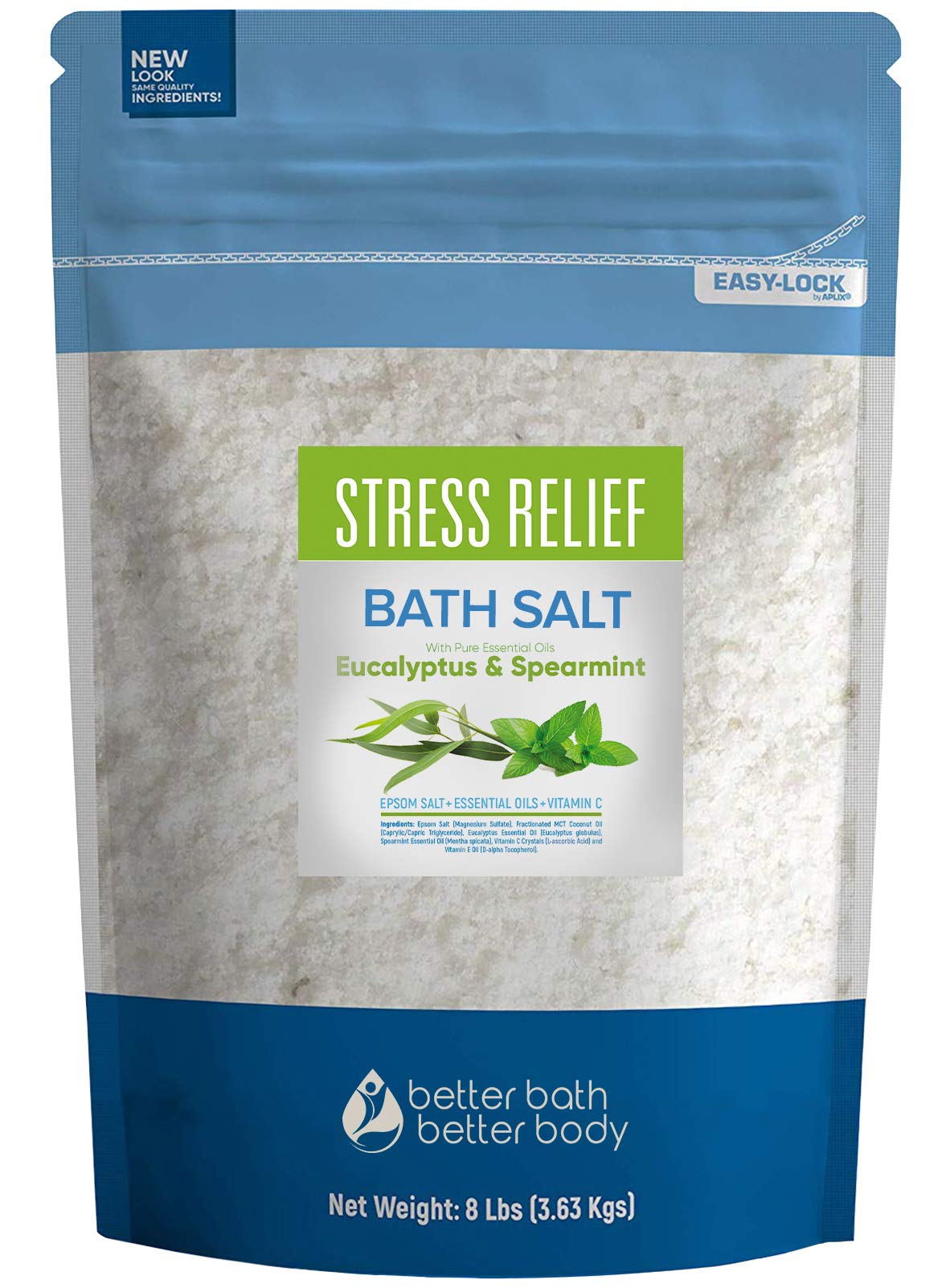 Better Bath Better Body Stress Relief Epsom Salt With Spearmint & Eucalyptus - 128 Ounces