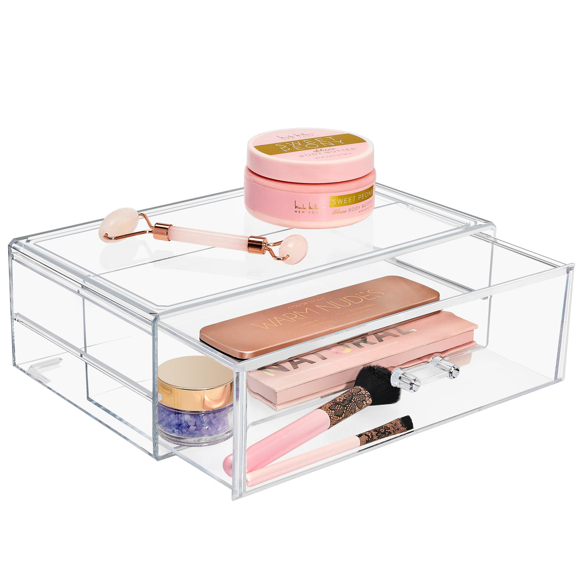 Sorbus Acrylic Stackable Makeup Organizer - 1 Clear Drawer For Cosmetics & Beauty Supplies