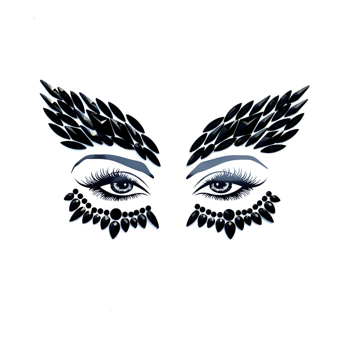 Neva Nude Night Hawk Face Crystal Sticker - Waterproof, Medical Grade Gems For Festivals & Raves