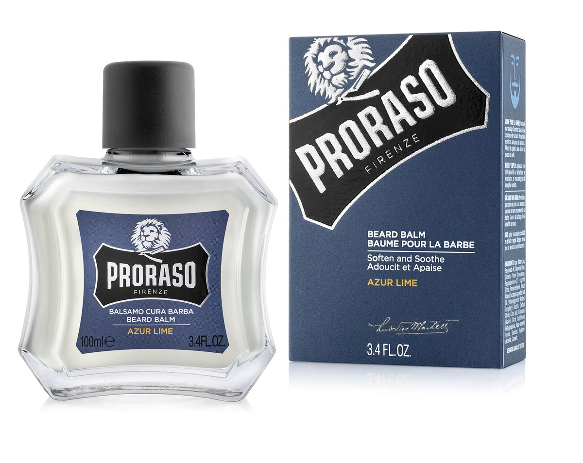 Proraso Beard Balm - Azure Lime, 3.4 Fl Oz For Softening And Conditioning Beard