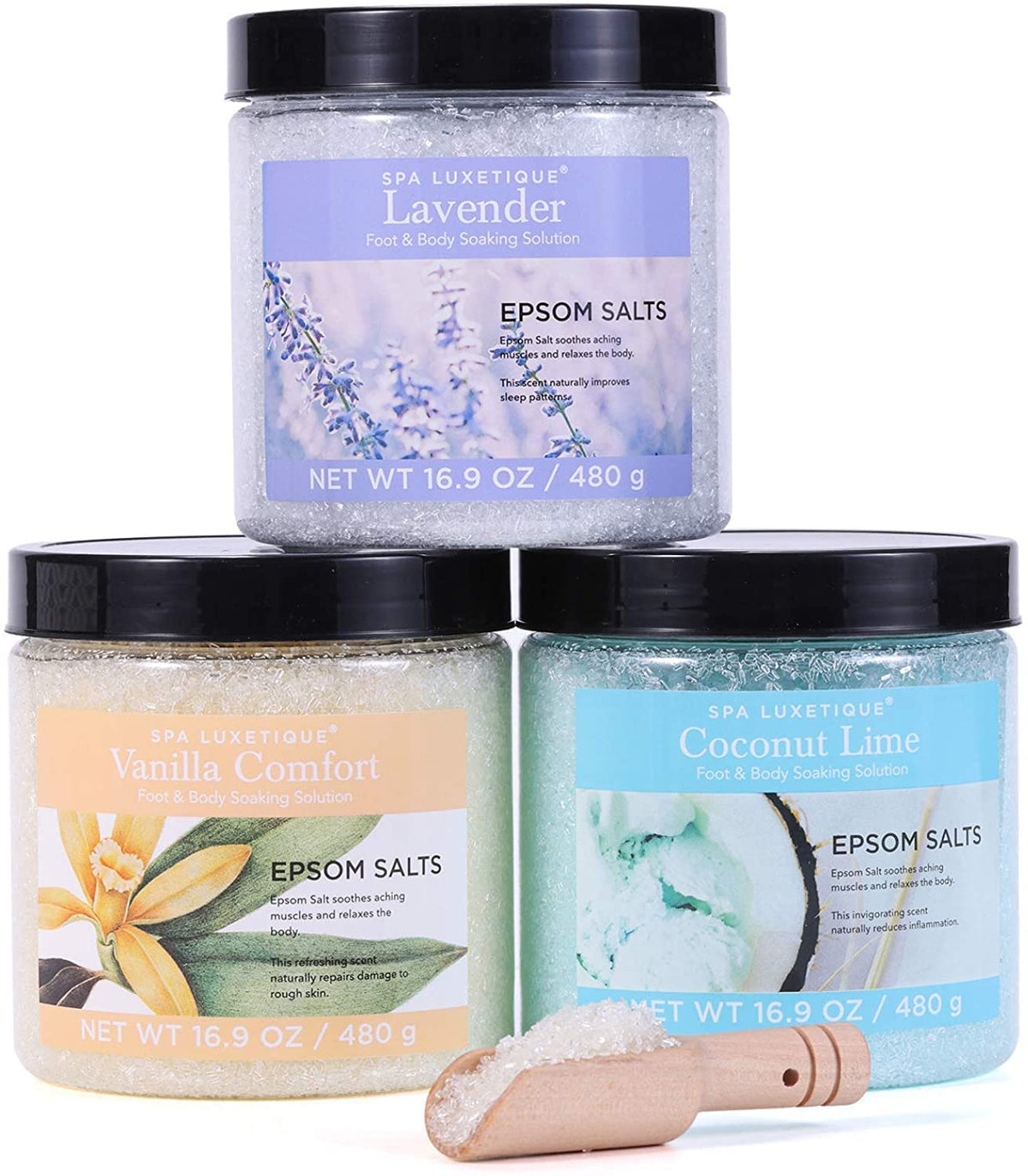 Spa Luxetique Epsom Bath Salts Set, 3.17Lbs Gift For Women - Mother'S Day & Christmas