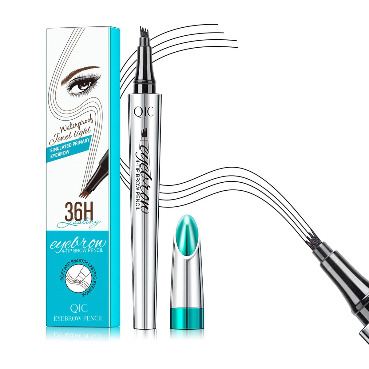 Qic Microblading Eyebrow Pen, Waterproof Brow Pencil With Micro-Fork Tip, Black-04