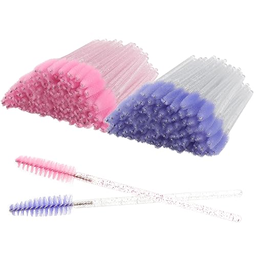 Myaokue-Up 300Pcs Disposable Eyelash Brushes & Mascara Wands - Pink & Purple Makeup Kit