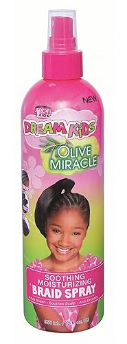 African Pride Dream Kids Olive Miracle Braid Spray 12 Oz - Soothing & Moisturizing (Pack Of 6)