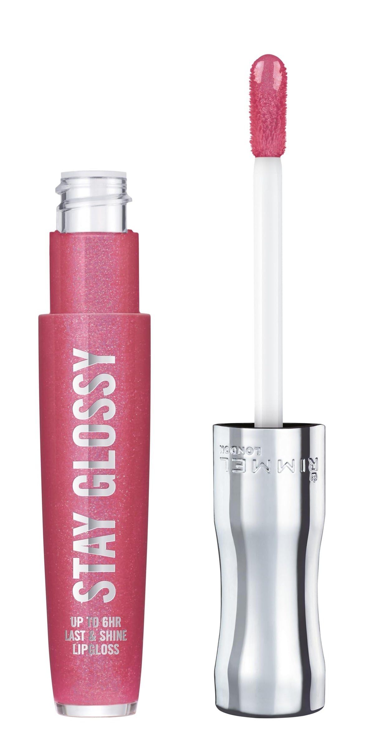 Rimmel Stay Glossy Lip Gloss, Non-Sticky, Lightweight, 123 Back Row Smooch, 0.18Oz