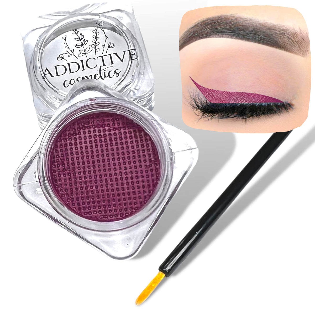 Addictive Cosmetics Wet Liners - Matte Rose Red Eyeliner With Brush, Water Activated, Long-Lasting