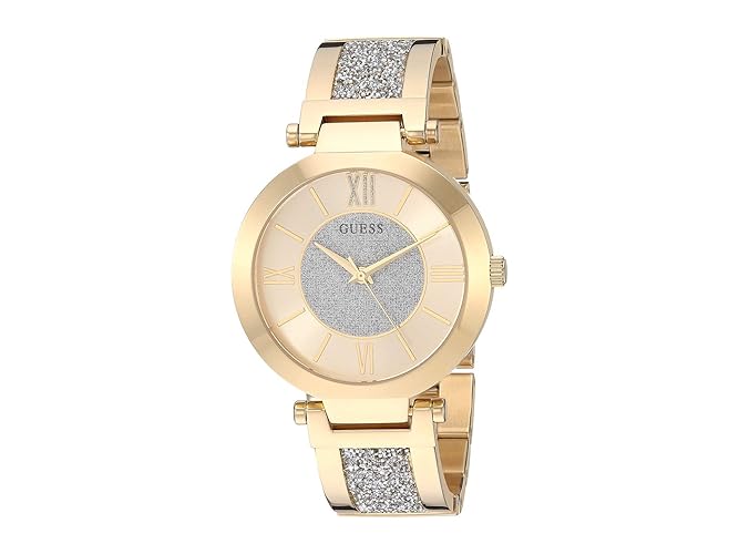 Guess Swarovski Crystal Bangle Watch - Gold Tone Stainless Steel Timepiece