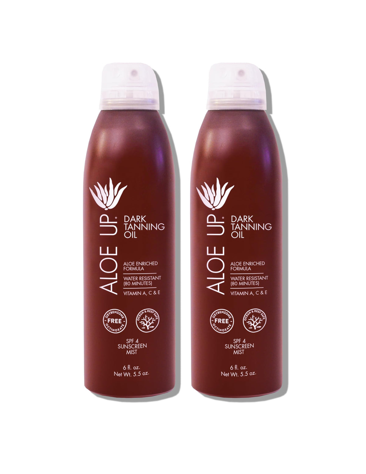 Aloe Up Aloe Vera Quick Dry Tanning Oil Spray Spf 4 - 6 Fl Oz Outdoor Sun Protection - 2 Pack