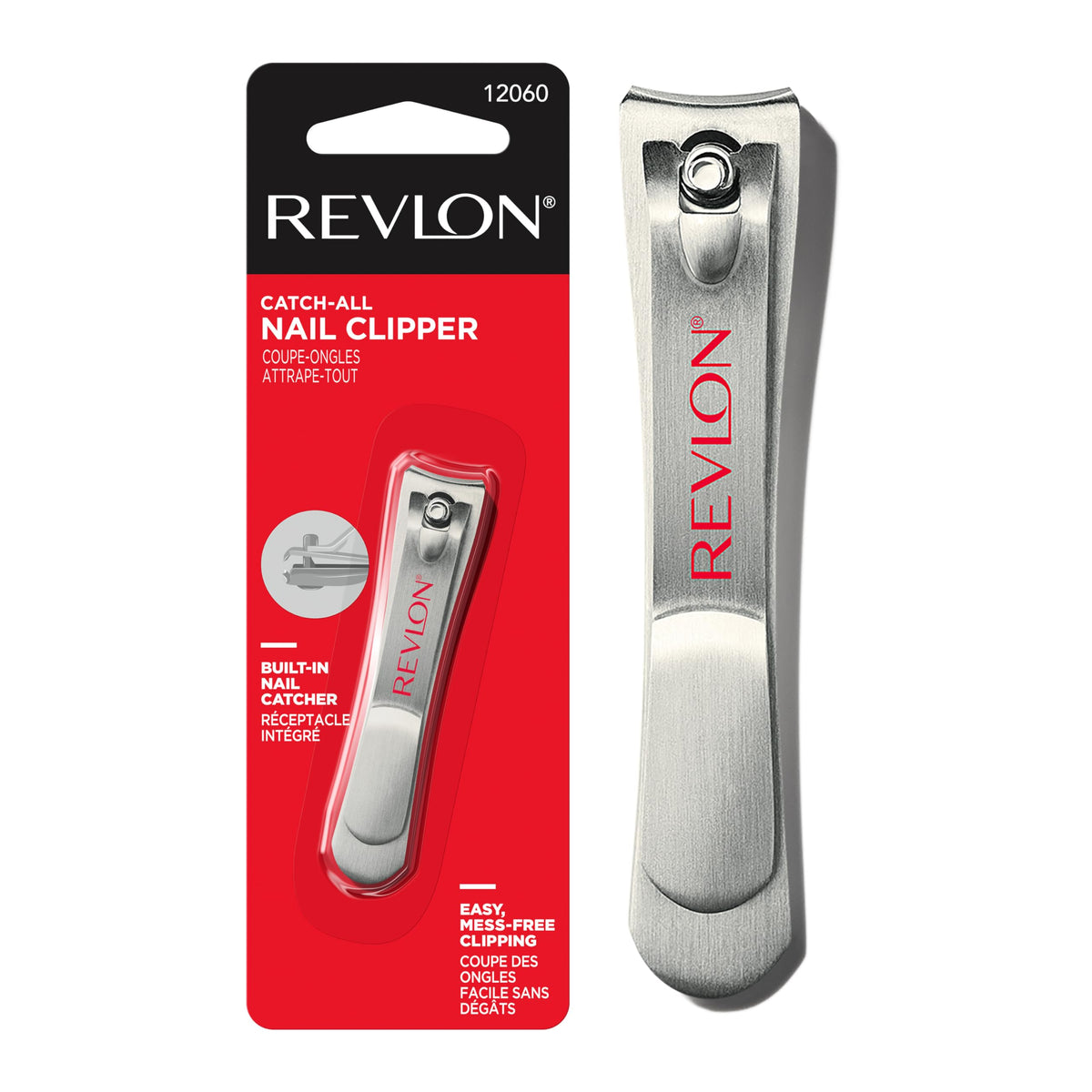 Revlon Catch-All Nail Clipper With Contoured Blade & Nail Catcher - Silver, 1 Count