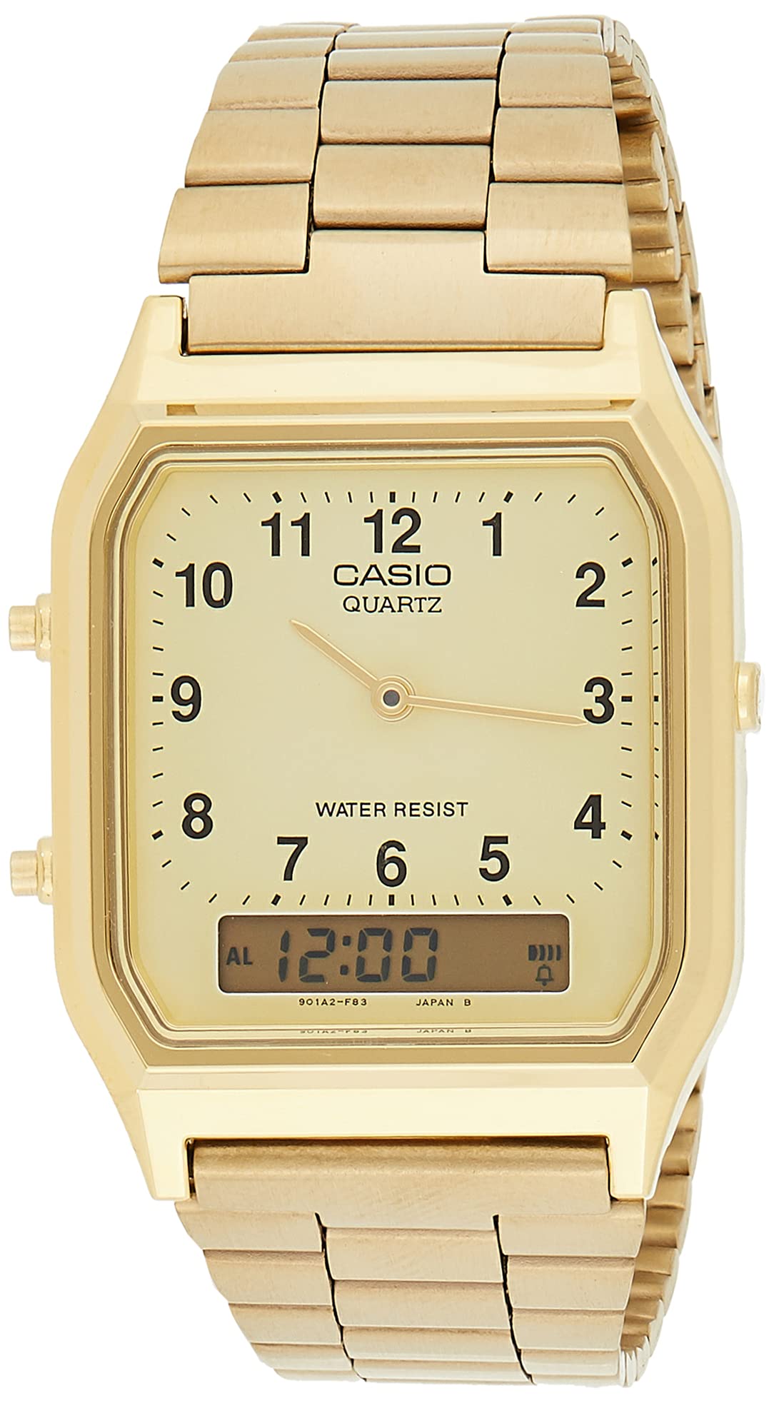 Casio Men'S Aq-230Ga-9D Gold Analog & Digital Index Watch - Stylish Timepiece