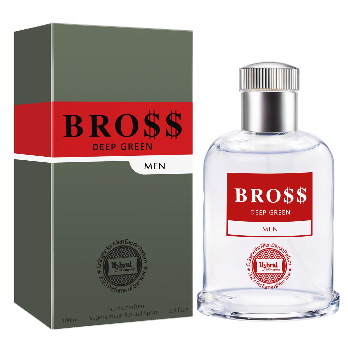 Hybrid & Company Bro$$ Deep Green Eau De Toilette 3.4 Fl Oz For Men - Natural Spray