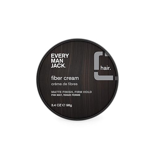 Every Man Jack Fiber Cream, 3.4 Oz - Strong Hold, Matte Finish, Fragrance Free, All Hair Types