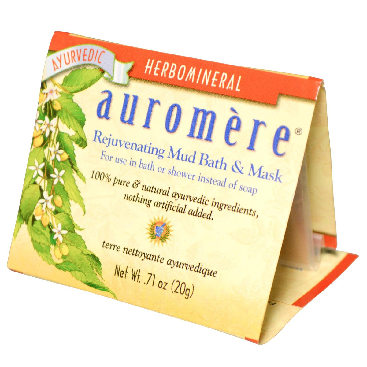 Auromere Ayurvedic Mud Bath & Mask - Rejuvenating Herbal Treatment, 0.71 Oz