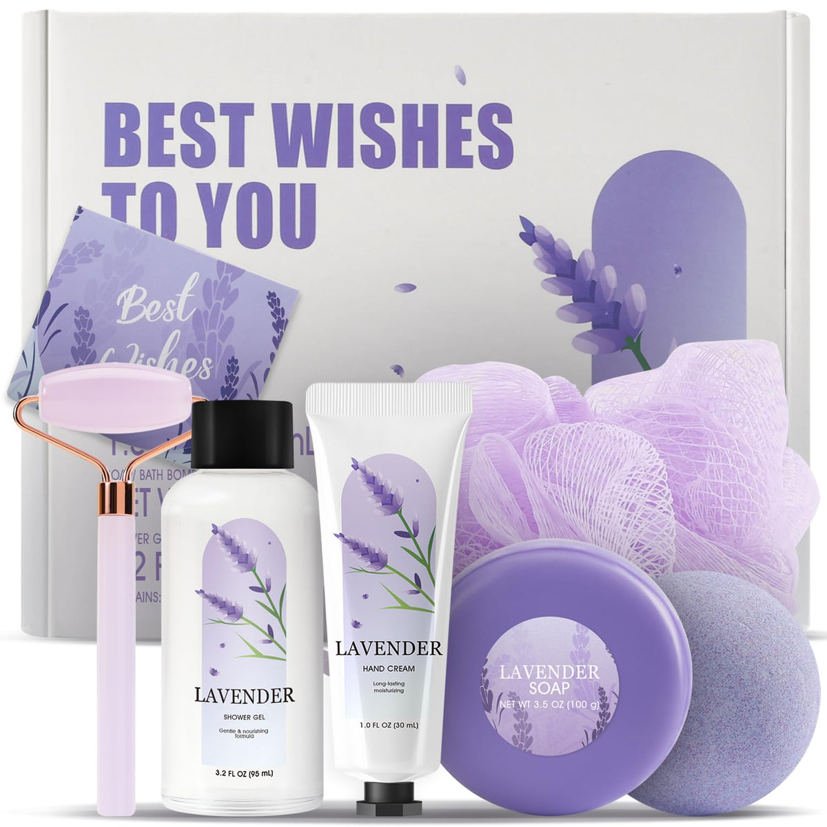 Bfflove Lavender Relaxing Bath Gift Set For Women - Self Care, Birthday, Valentine'S & Mother'S Day