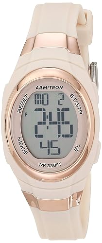 Armitron Women'S Digital Chronograph Watch, Blush Pink/Rose Gold, 25Mm Resin Strap